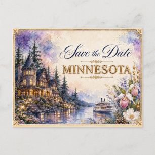 Elegante Minnesota-Save-the-Date-Hochzeits-Einladu Postkarte