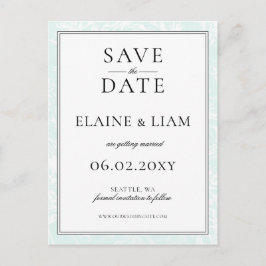 Elegante Mint Floral Wedding speichern Sie das Dat Ankündigungspostkarte