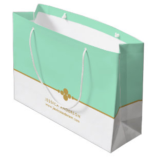 Elegante Mint Gold Custom  Große Geschenktüte