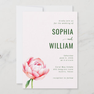 Elegante mintfarbene Floral-Hochzeitseinladung Einladung
