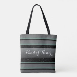 Elegante Minze & Sprinkles Stripte Trauzeugin Tasche
