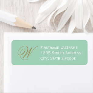 Elegante Minze und antikes Gold Monogram
