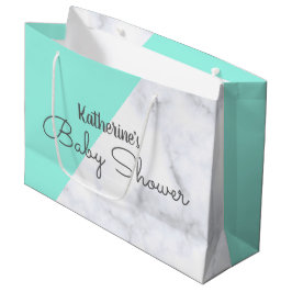 Elegante Minze und weiße Marmorbrause Große Geschenktüte
