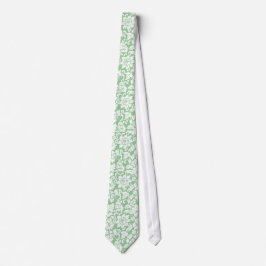 Elegante, minzgrüne und weiße Damasken Krawatte