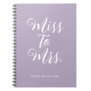 Elegante Miss-to-Mrs-Chic moderne Hochzeitsplaneri Notizblock
