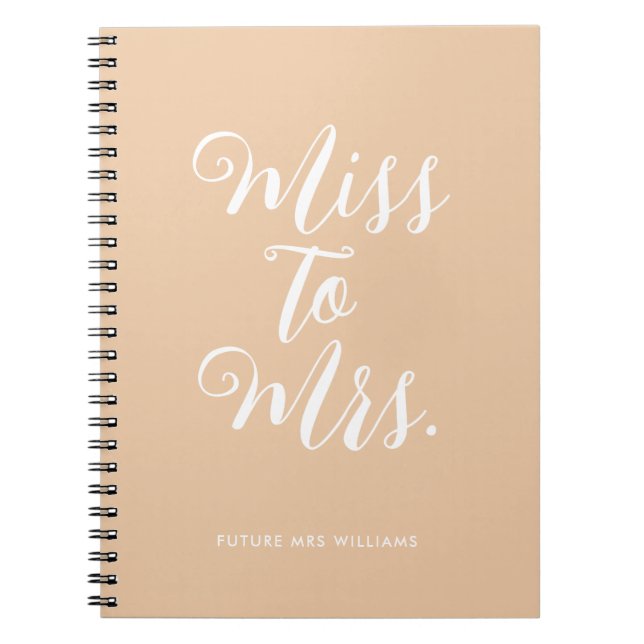 Elegante Miss zu Mrs. Chic Modern Wedding Planner Notizblock (Vorderseite)