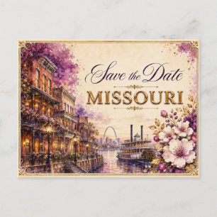 Elegante Missouri Save-the-Date-Hochzeits-Einladun Postkarte