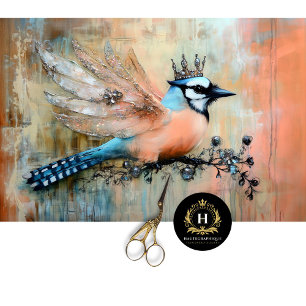 Elegante mit Juwelen verzierte Vogelkunst-Dekoupag Seidenpapier