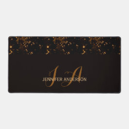 Elegante Mit Monogramm Black Gold Galaxy Schreibti Schreibtischunterlage