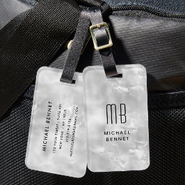 Elegante Mit Monogramm, flüssige Tinte Gepäckanhänger