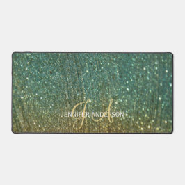 Elegante Mit Monogramm Gold Glitzer Desk Mat Schreibtischunterlage