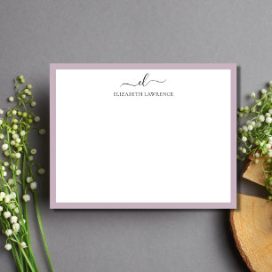 Elegante Mit Monogramm handgeschriebene Skriptanme Mitteilungskarte