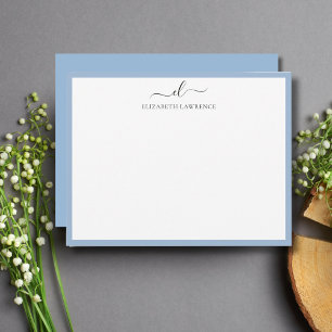 Elegante Mit Monogramm handgeschriebene Skriptanme Mitteilungskarte