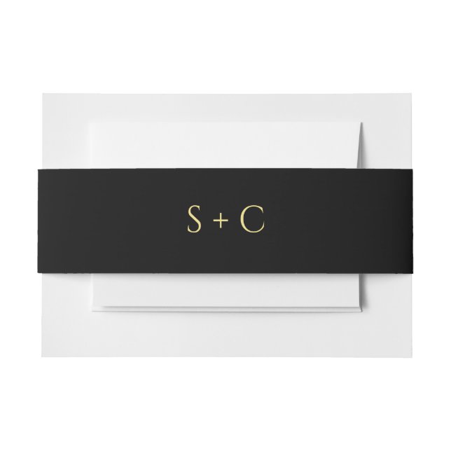 Elegante Mit Monogramm Hochzeit Einladungsbanderole (Vorderseite Beispiel)