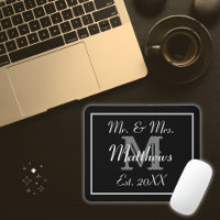 Elegante Mit Monogramm Hochzeit in Schwarz und Wei