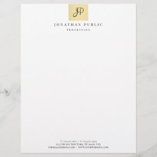 Elegante mit Monogramm Imitat-Goldschablone Trendy Briefbogen