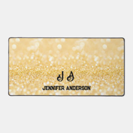 Elegante Mit Monogramm Imitats Goldblase Schreibtischunterlage