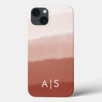 Elegante Mit Monogramm Initialen Kupfer Rust Ombre