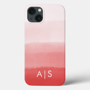 Elegante Mit Monogramm Initialen verblasst Coral R Case-Mate iPhone Hülle