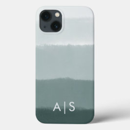 Elegante Mit Monogramm Initials Limed Spruce Ombre Case-Mate iPhone Hülle