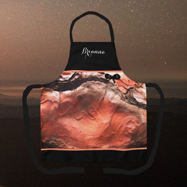 Elegante Mit Monogramm Korallenrot-marmorierte Sch Schürze (Von Creator hochgeladen)