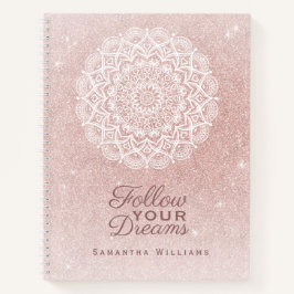 Elegante Mit Monogramm Rose Gold Glitzer Girly Notizbuch