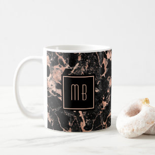 Elegante Mit Monogramm Rose Kaffeetasse