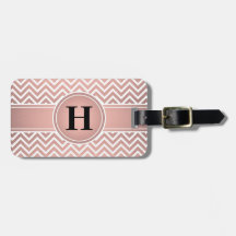Elegante Mit Monogramm Rose Rosa und Schwarz Zickz