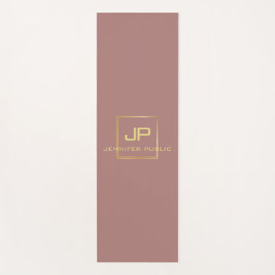 Elegante Mit Monogramm Template Gold Look Fitness Yogamatte