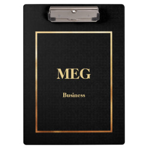 Elegante mit Monogramm Zwischenablage aus Schwarzg Klemmbrett