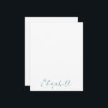 Elegante Mitteilungskarten für Personalisierte Skr<br><div class="desc">Atemberaubend in der Einfachheit,  diese personalisierten individuelle Name-Mitteilungskarten verfügen über einen handgeschriebenen Schriftart. In grün auf weiß. Name ist anpassbar. Das ist ein wunderbares Geschenk für die Ferien,  Hochburgen,  Abschluss und vieles mehr. Teil einer Sammlung von Parcel Studios.</div>
