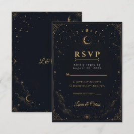 Elegante Mitternachts-Himmelhochzeit-Antwortkarte RSVP Karte