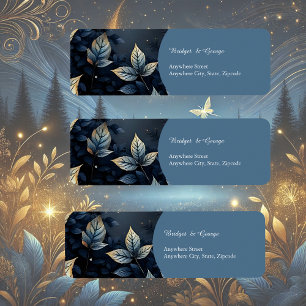 Elegante Mitternachtsblaue und goldene Waldhochzei