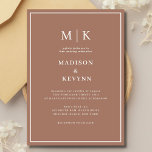 Elegante Mocha Mousse Classic Wedding Einladung<br><div class="desc">Mocha Mousse Wedding Einladung Diese eleganten,  modernen Servietten aus Hochzeit oder Brautparty zeichnen sich durch ein schlichtes Schwarz-Weiß-Design aus,  das minimalistischen Stil ausstrahlt. Fügen Sie Ihre Initialen oder Monogramme hinzu,  um sie komplett zu Ihrem eigenen zu machen.</div>