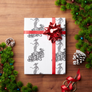 Elegante Mode-Dame-Silhouette Linienkunst-Verpacku Geschenkpapier