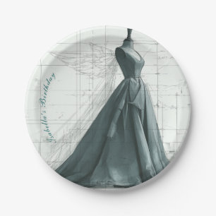 Elegante Mode Geburtstagspapierplatten – Parfüm Pappteller