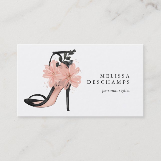 Elegante Mode-Schuh-Illustrations-persönlicher Visitenkarte (Vorderseite)