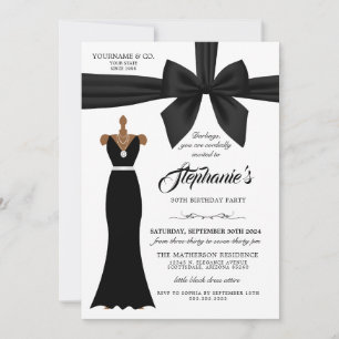 Elégante mode Tiffany Anniversaire Invitation Noir