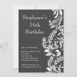 Elegante Modern 16 . Geburtstag Geburtstagsparty Einladung