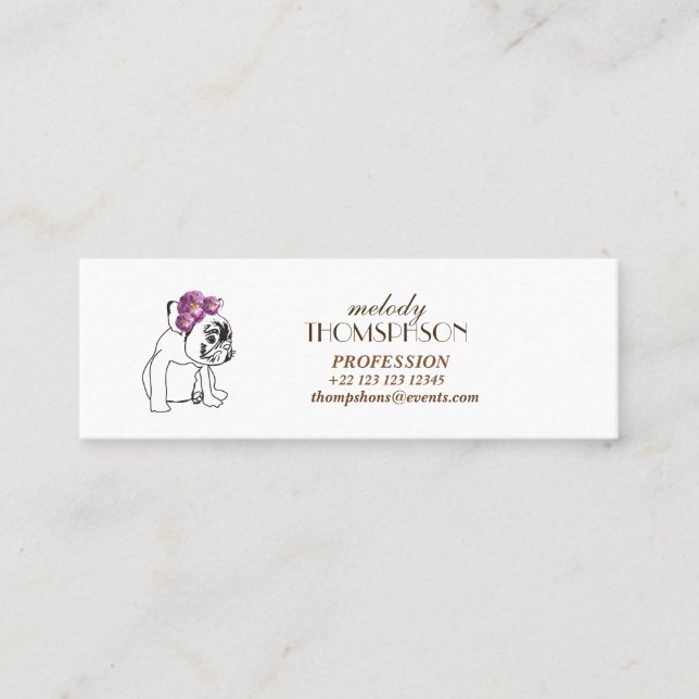 Elegante Modern Art Mini Standard Matte Card Mini Visitenkarte (Vorderseite)