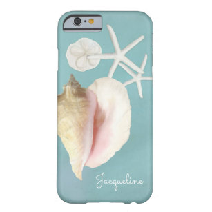 Elegante Modern Beach Conch Muschel Starfish Barely There iPhone 6 Hülle