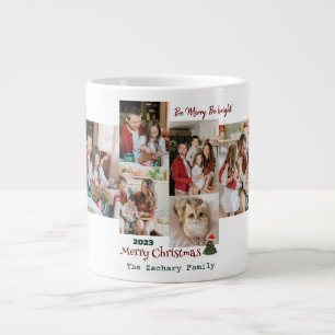 Elegante Modern Christmas Family Foto Collage Jumbo-Tasse