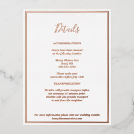 Elegante Modern Details Rose Gold Einschlusskarte Folie Einladungspostkarte