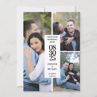 Elegante Modern Foto Collage Save the Date