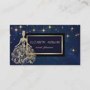 Elegante Modern Glamorouse Stars Imitate Gold Dres Visitenkarte