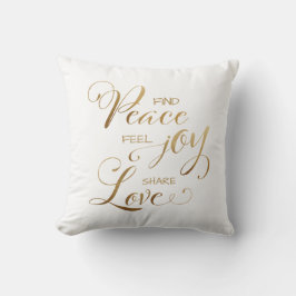 Elegante Modern Gold Christmas Peace Joy Liebe Kissen