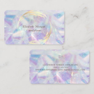 Elegante Modern Gold Circle Colorful Opal Visitenkarte