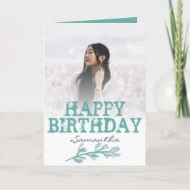 Elegante Modern Green Foto Watercolor Card Karte