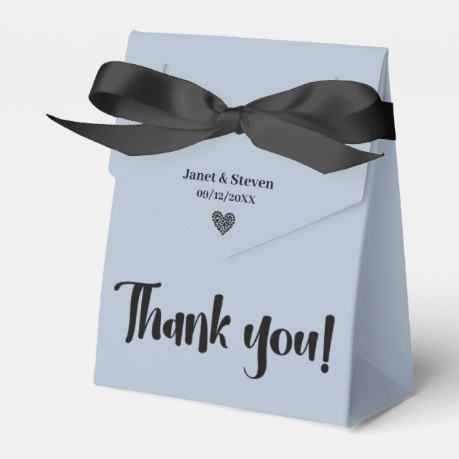 Elegante Modern Minimalistisch Dusty Blue Gevor Bo Geschenkschachtel (Vorderseite)