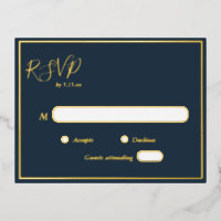 Elegante Modern Navy Gold Foil UAWG Postcard